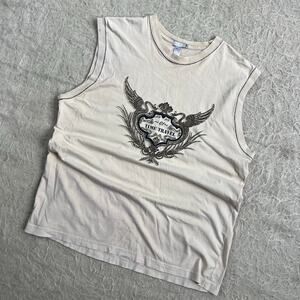 Y2K Division E “Time Travel” Graphic Muscle Tank – Size L